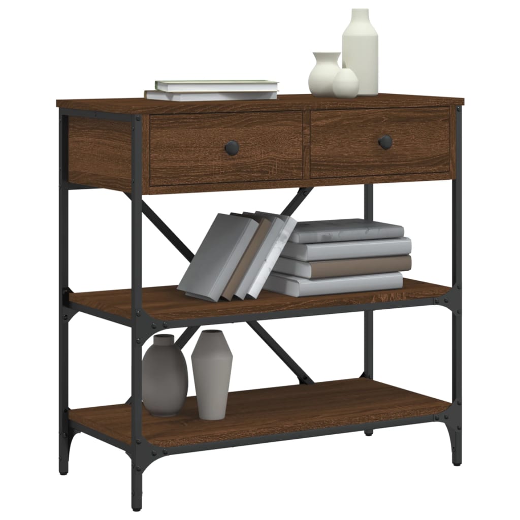 Avlastningsbord Konsollbord Brun Ek 75x34,5x75 cm