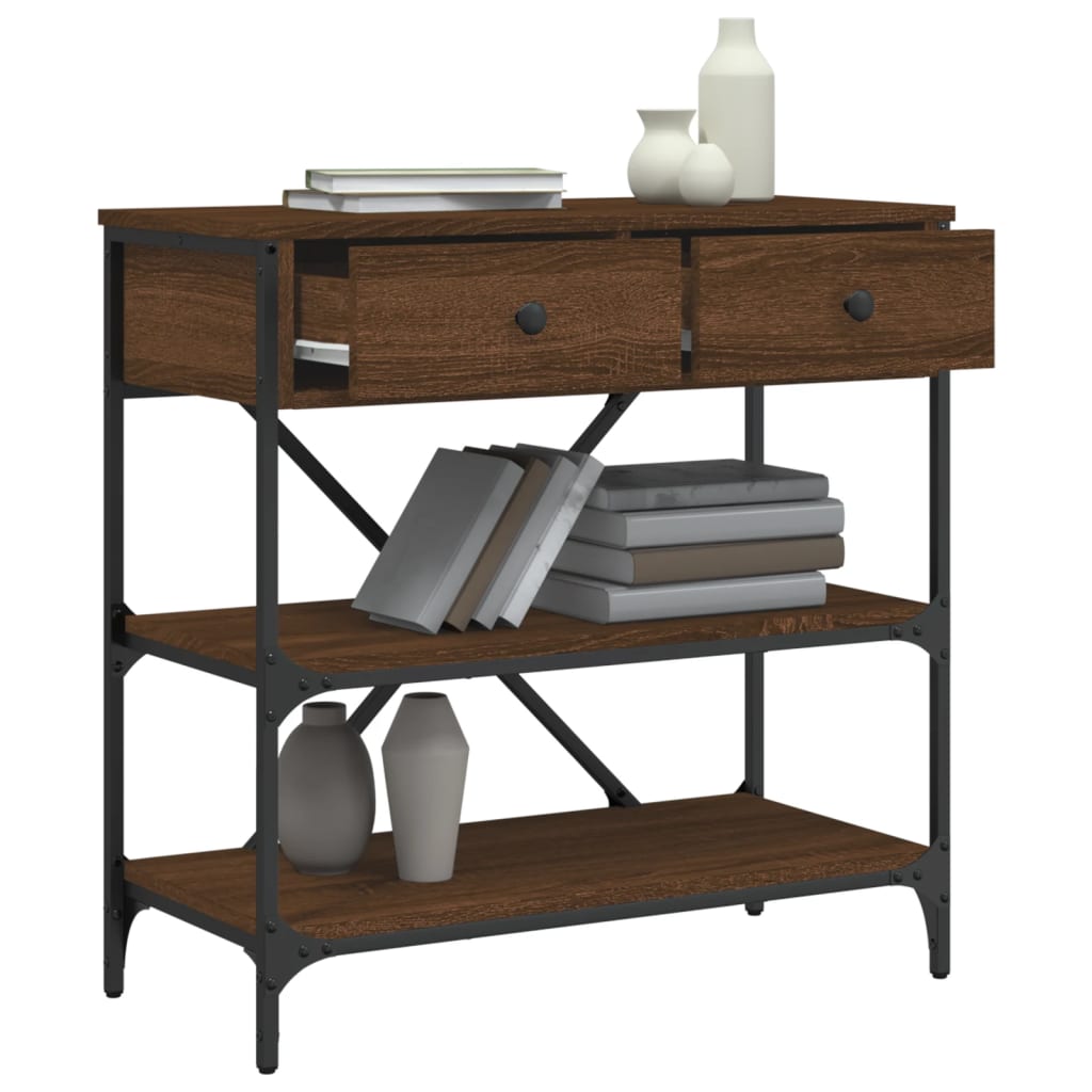 Avlastningsbord Konsollbord Brun Ek 75x34,5x75 cm