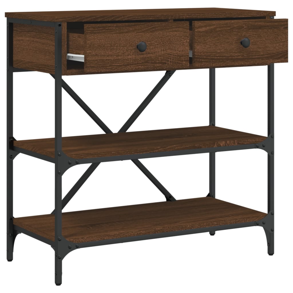 Avlastningsbord Konsollbord Brun Ek 75x34,5x75 cm