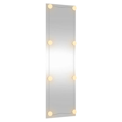 Väggspegel med LED-belysning 30x100 cm glas rektangulär