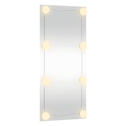 Väggspegel med LED-belysning 40x80 cm glas rektangulär