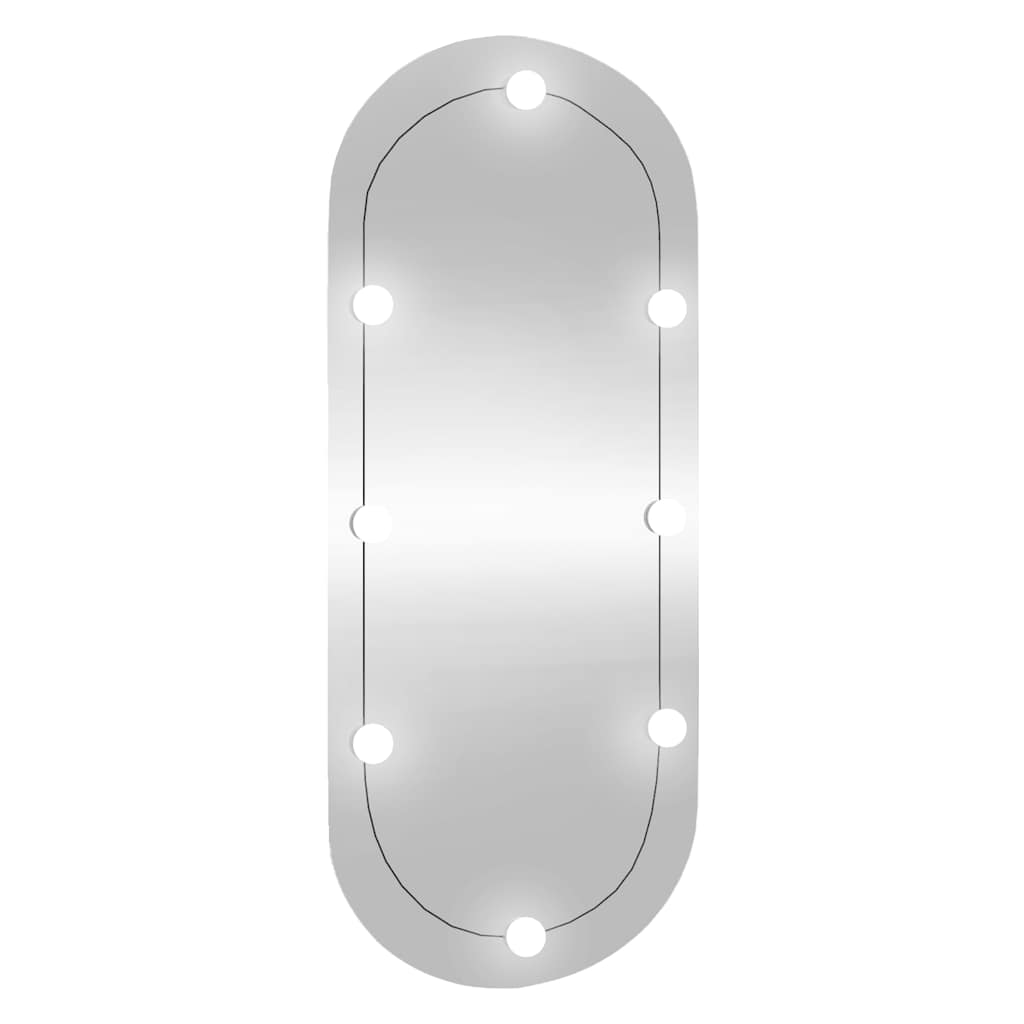 Väggspegel LED-belysning 45x100 cm glas oval