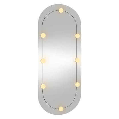 Väggspegel LED-belysning 45x100 cm glas oval