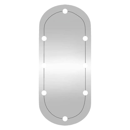 Väggspegel LED-belysning 45x100 cm glas oval