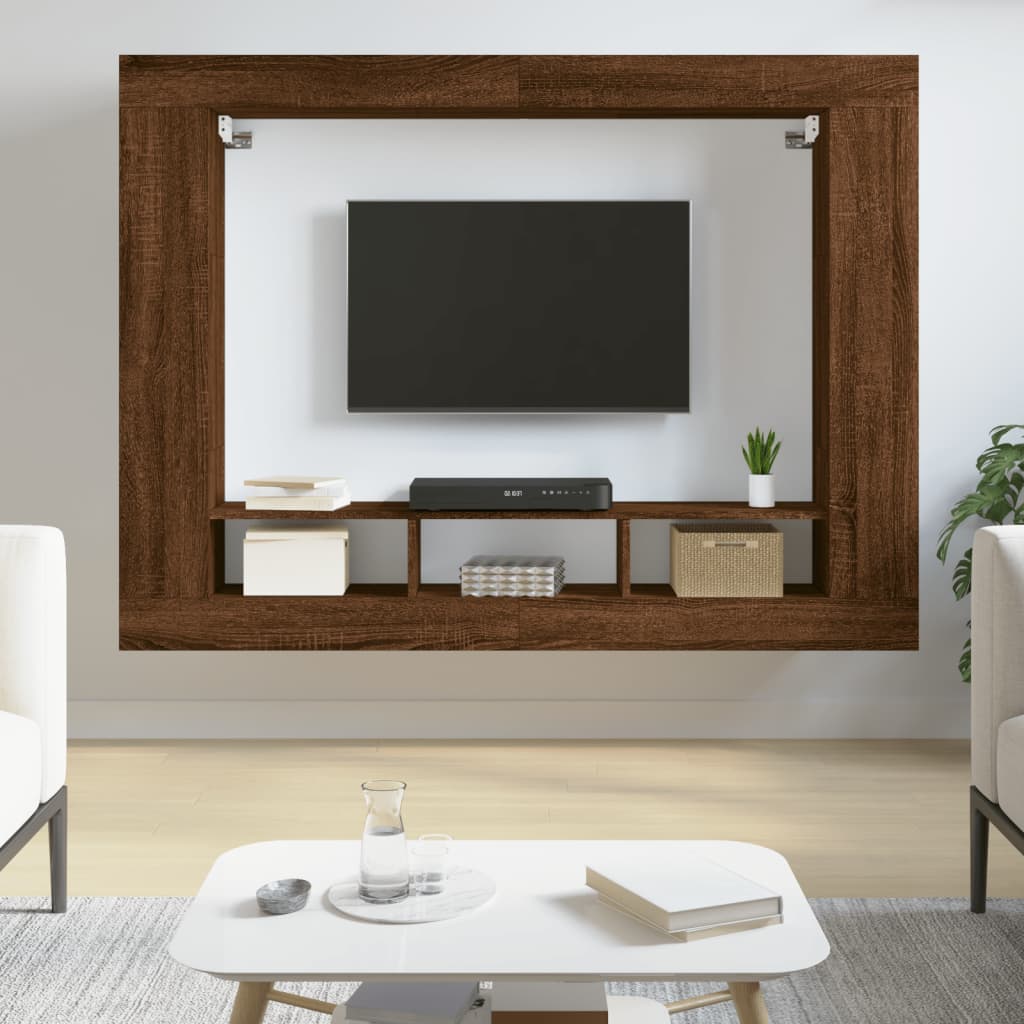 TV-Möbel Brun Ek TV-hylla 152x22x113 cm