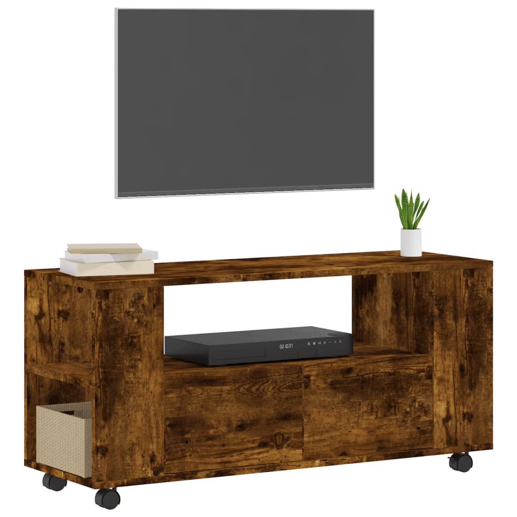 TV-Möbel Rökfärgad Ek TV-Bänk 102x34,5x43 cm