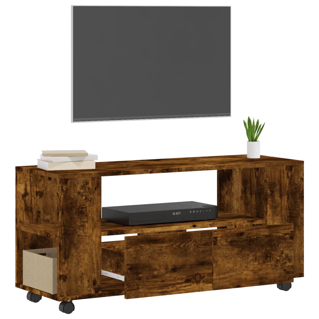 TV-Möbel Rökfärgad Ek TV-Bänk 102x34,5x43 cm