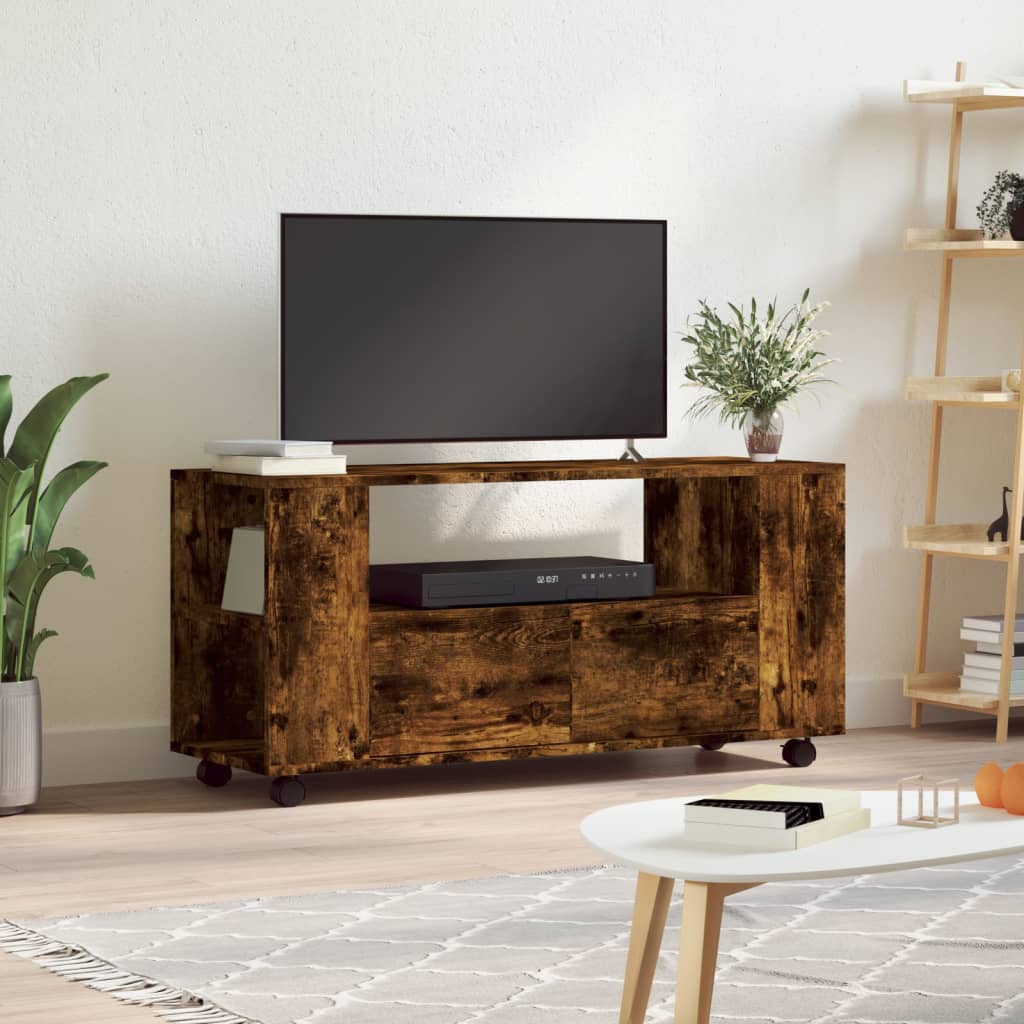 TV-Möbel Rökfärgad Ek TV-Bänk 102x34,5x43 cm