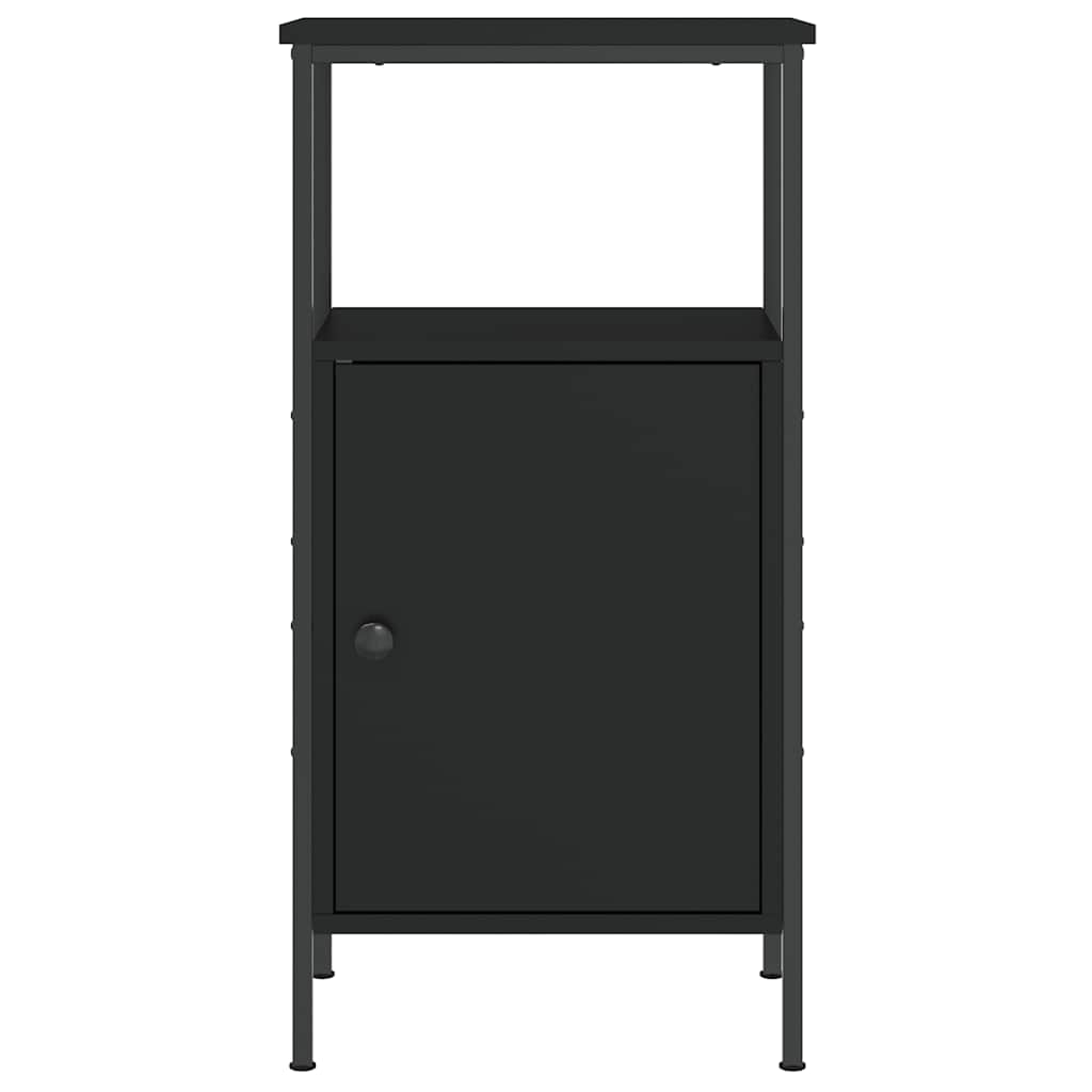 Sängbord 2 st svart 41x31x80 cm konstruerat trä
