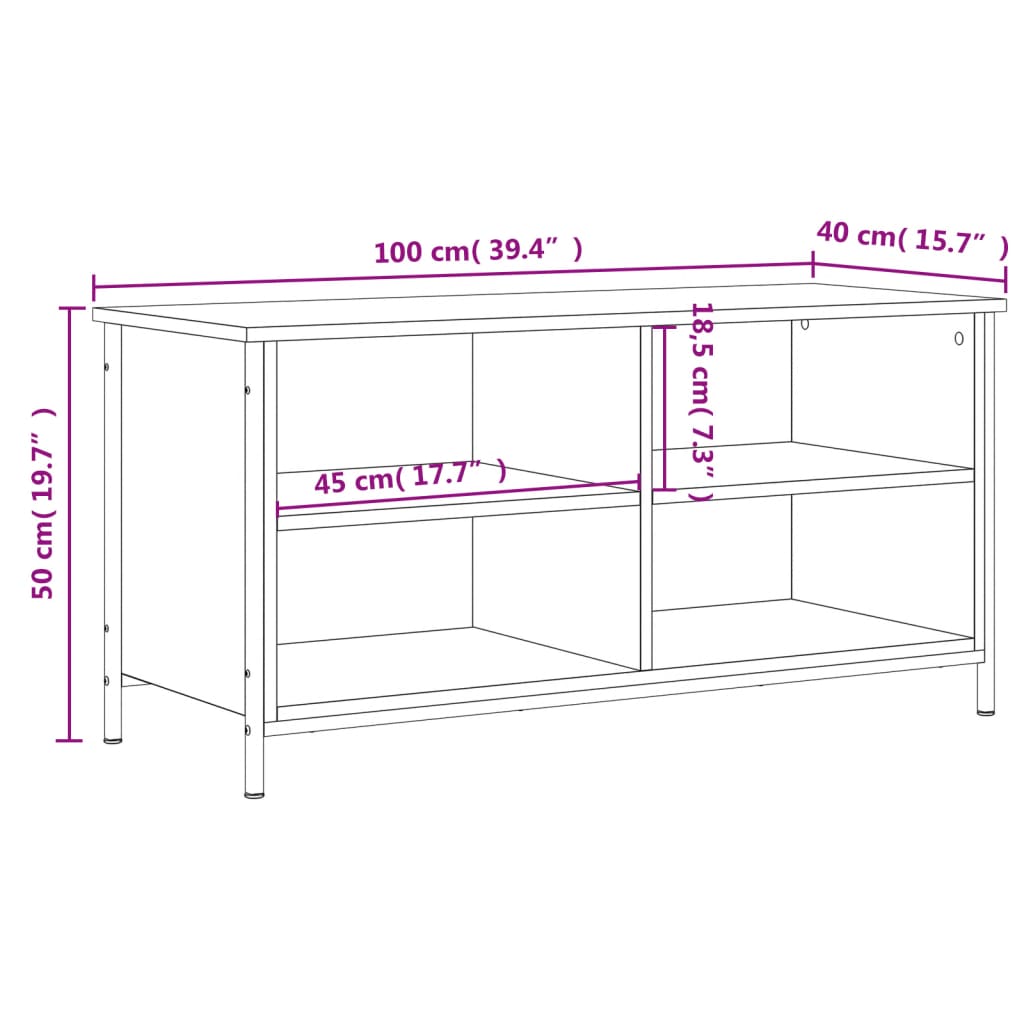 TV-Möbel Rökfärgad Ek TV-Bänk 100x40x50 cm