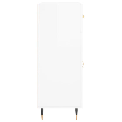 Skänk vit högglans 69,5x34x90 cm konstruerat trä