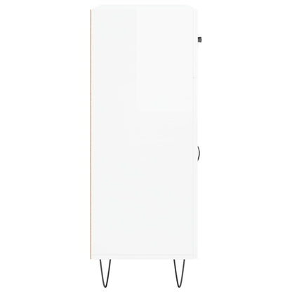 Skänk vit högglans 69,5x34x90 cm konstruerat trä