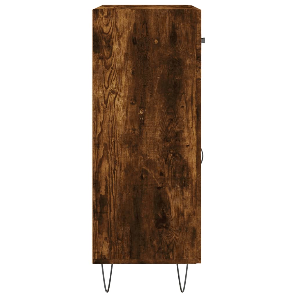 Skänk rökfärgad ek 69,5x34x90 cm konstruerat trä