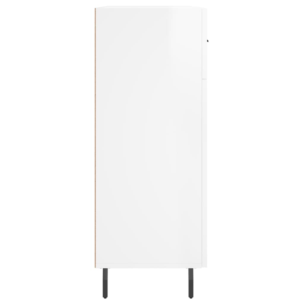 Skänk vit högglans 69,5x34x90 cm konstruerat trä