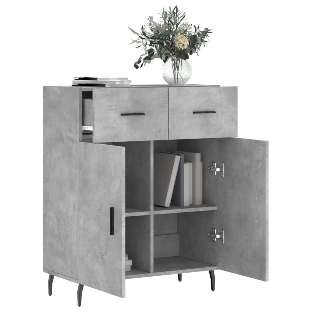 Skänk betonggrå 69,5x34x90 cm konstruerat trä