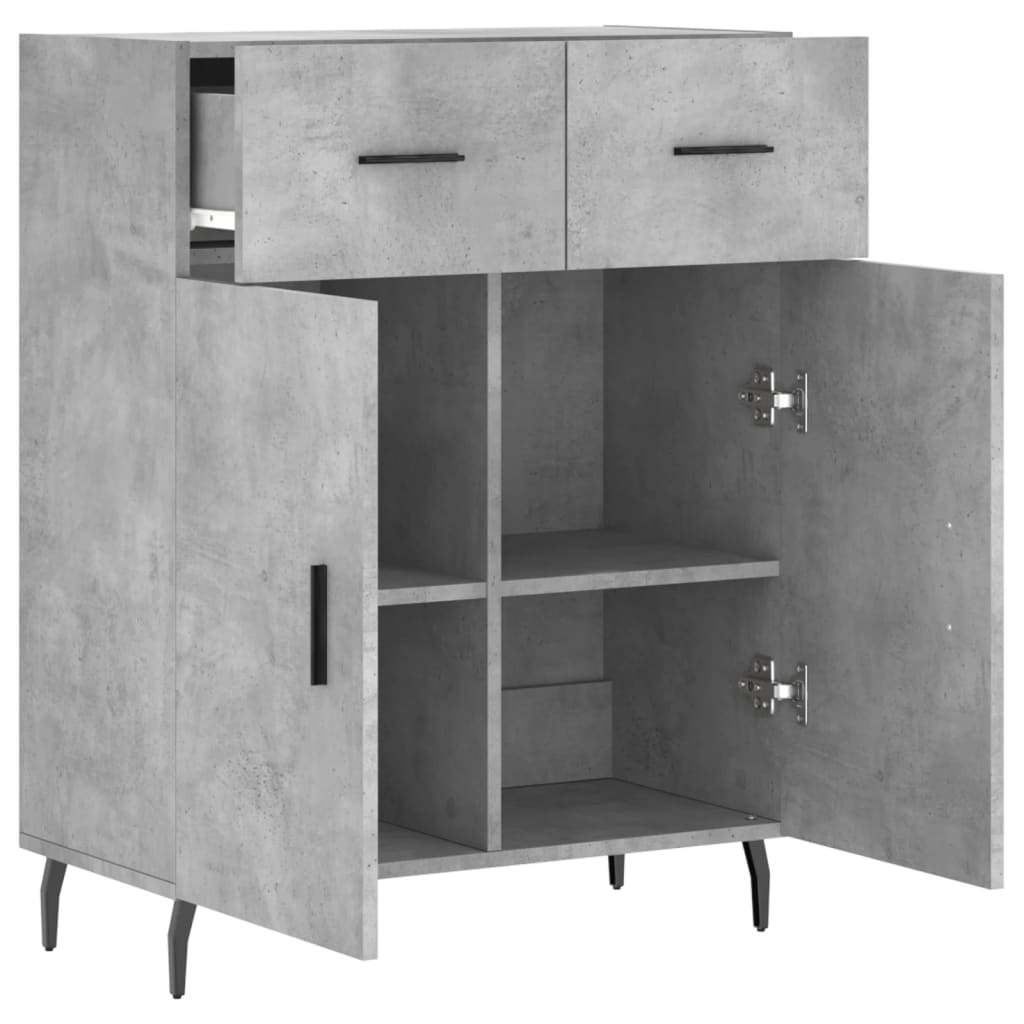 Skänk betonggrå 69,5x34x90 cm konstruerat trä