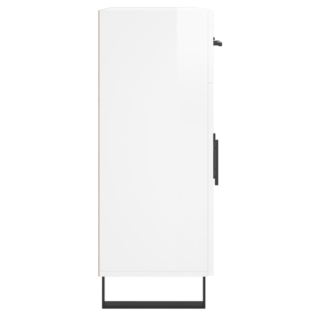 Skänk vit högglans 69,5x34x90 cm konstruerat trä