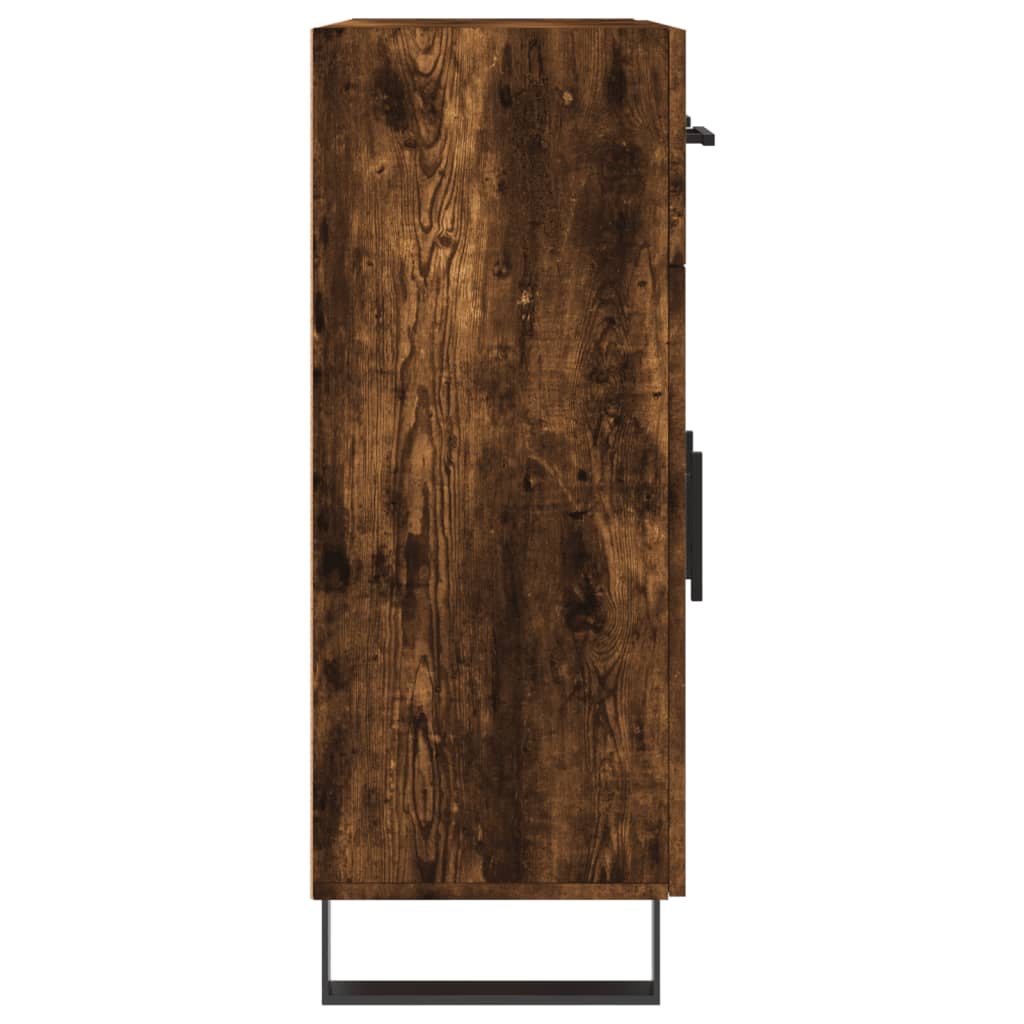 Skänk rökfärgad ek 69,5x34x90 cm konstruerat trä