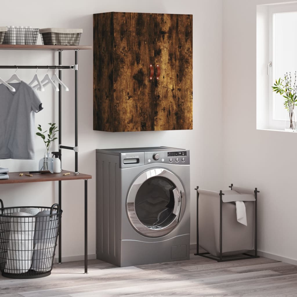 Väggskåp rökfärgad ek 69,5x34x90 cm