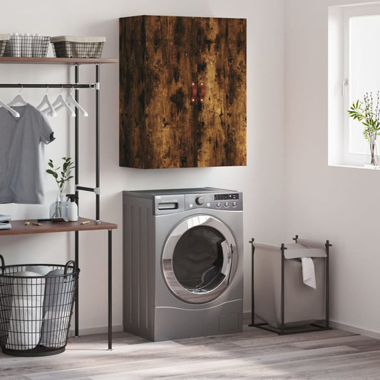 Väggskåp rökfärgad ek 69,5x34x90 cm