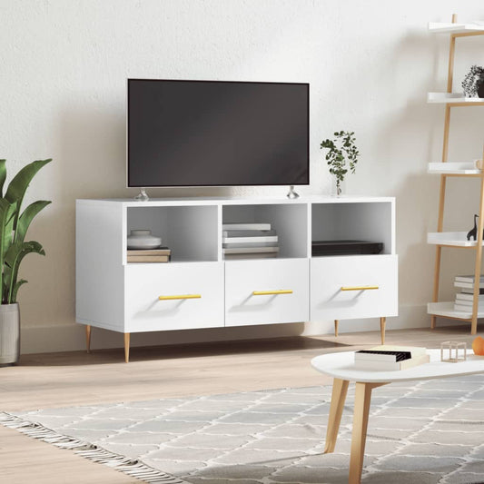TV-Möbel Högglans Vit TV-Bänk 102x36x50 cm