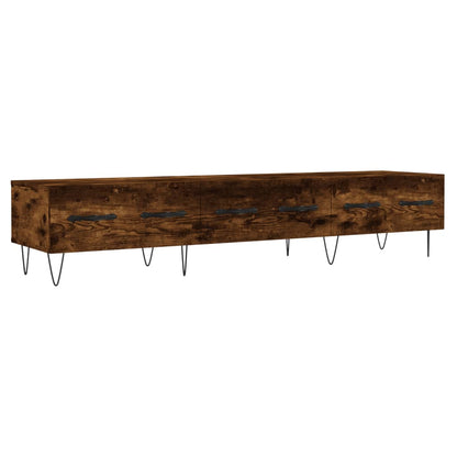 Tv-bänk rökfärgad ek 150x36x30 cm konstruerat trä