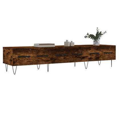 Tv-bänk rökfärgad ek 150x36x30 cm konstruerat trä