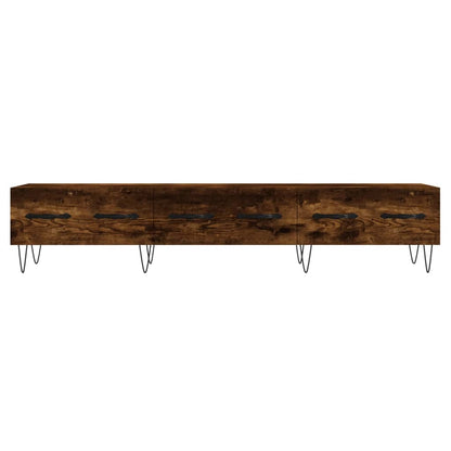 Tv-bänk rökfärgad ek 150x36x30 cm konstruerat trä