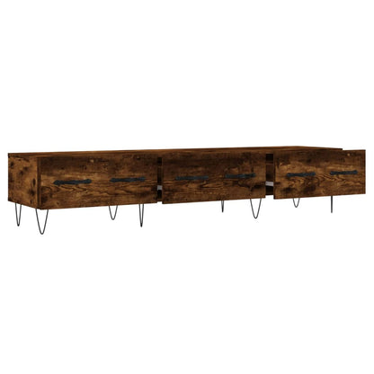Tv-bänk rökfärgad ek 150x36x30 cm konstruerat trä