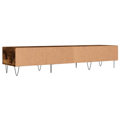 Tv-bänk rökfärgad ek 150x36x30 cm konstruerat trä