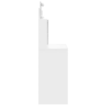 Sminkbord med LED vit 96x40x142 cm