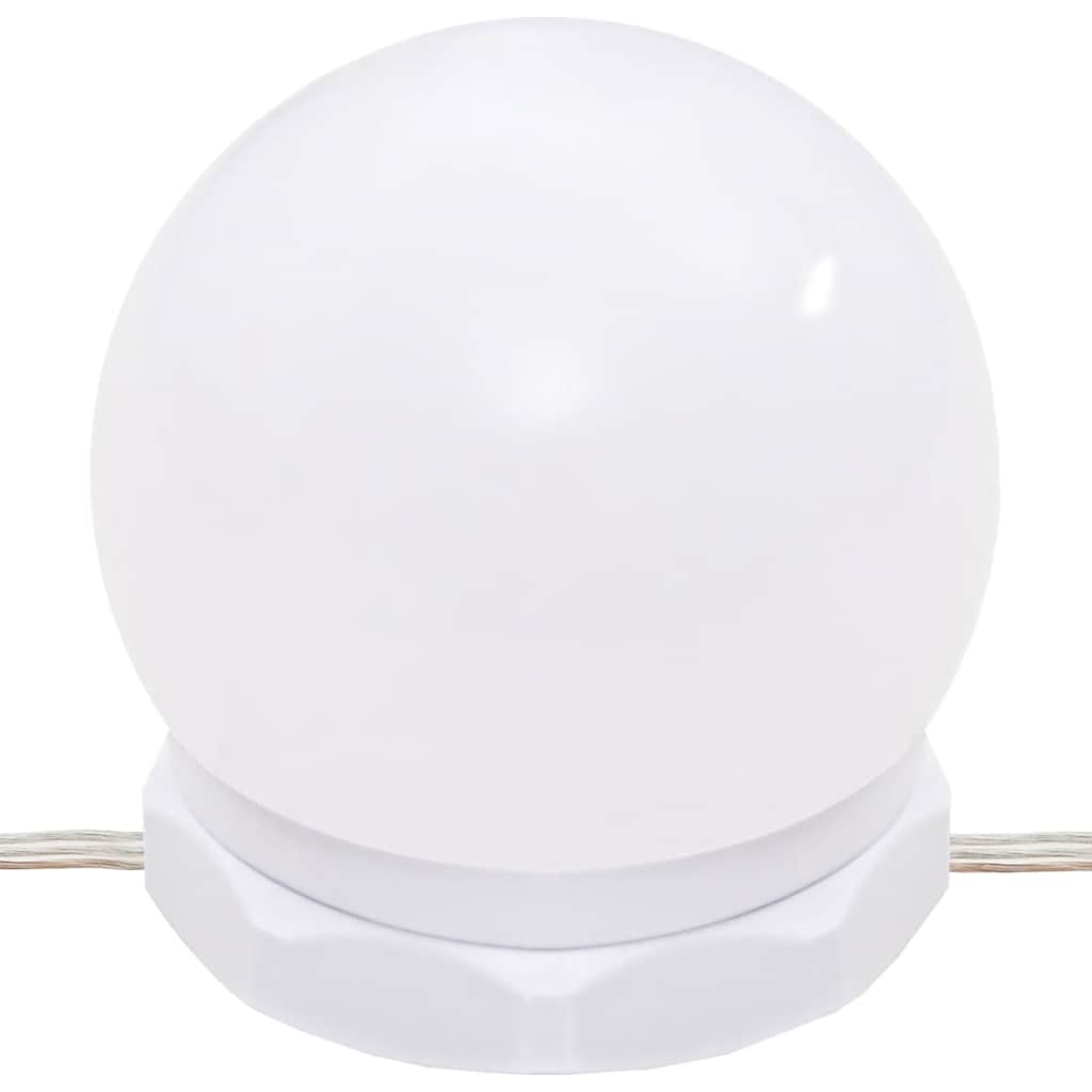 Sminkbord med LED vit 96x40x142 cm