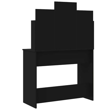 Sminkbord med LED Svart 96x40x142 cm