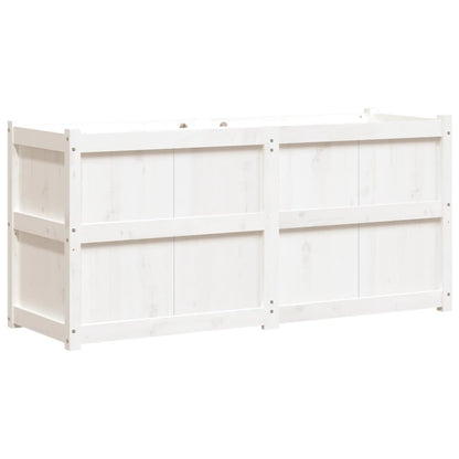 Utomhus Blomkruka Trä 150x50x70 cm Vit massiv furu