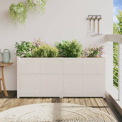 Utomhus Blomkruka Trä 150x50x70 cm Vit massiv furu
