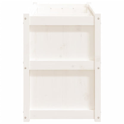 Utomhus Blomkruka Trä 150x50x70 cm Vit massiv furu