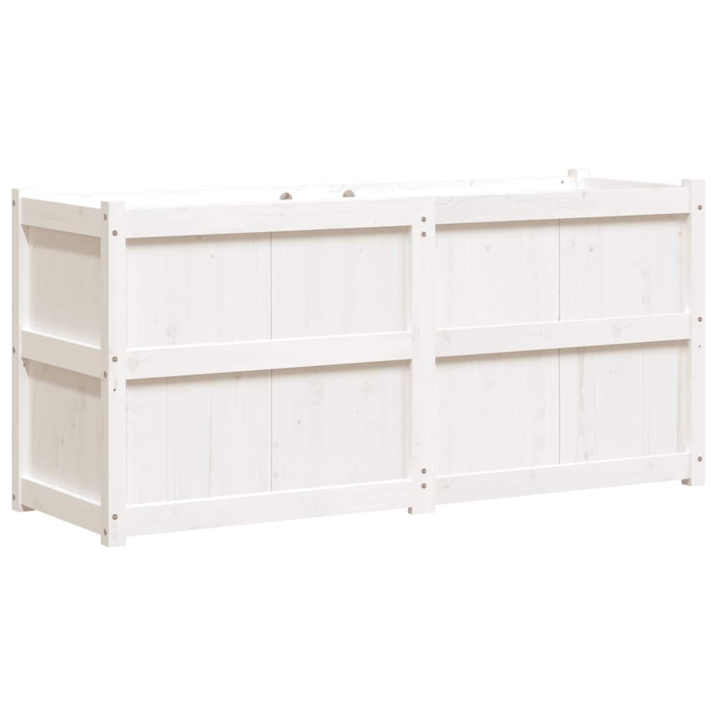 Utomhus Blomkruka Trä 150x50x70 cm Vit massiv furu