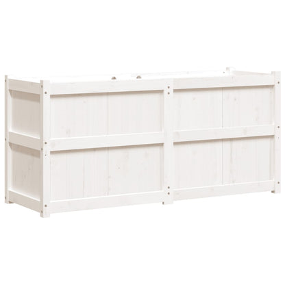 Utomhus Blomkruka Trä 150x50x70 cm Vit massiv furu