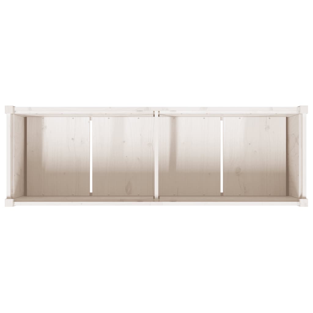 Utomhus Blomkruka Trä 150x50x70 cm Vit massiv furu