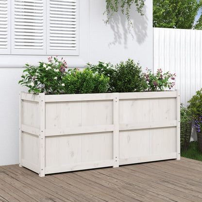 Utomhus Blomkruka Trä 150x50x70 cm Vit massiv furu