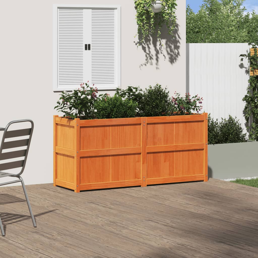 Odlingslåda vaxbrun 150x50x70 cm massiv furu