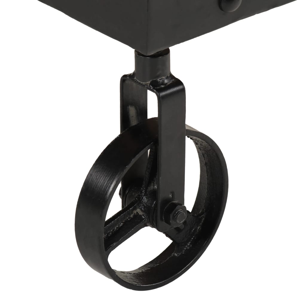 Soffbord Trä med hjul massivt återvunnet Trä 100x55x26 cm