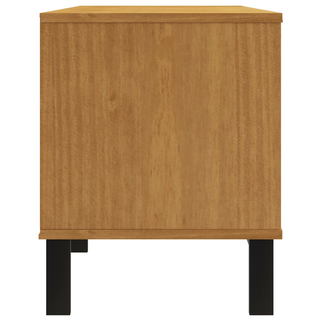 TV-Möbel Trä TV-Bänk med glasdörr FLAM 158x40x50 cm massiv furu