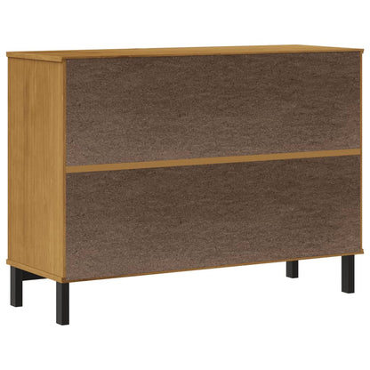 Skänk Trä med glasdörrar FLAM 110x40x80 cm massiv furu