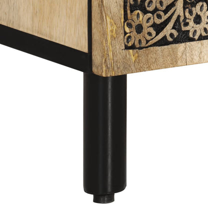 Skåp Trä 90x33x75 cm massivt mangoträ