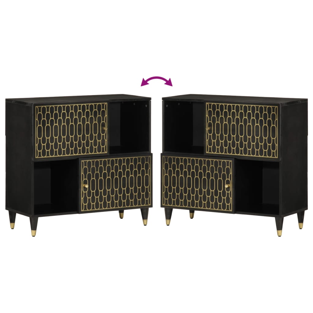 Skåp Trä 80x33x75 cm massivt mangoträ