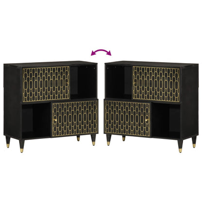 Skåp Trä 80x33x75 cm massivt mangoträ