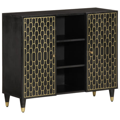 Skåp Trä 90x33x75 cm massivt mangoträ