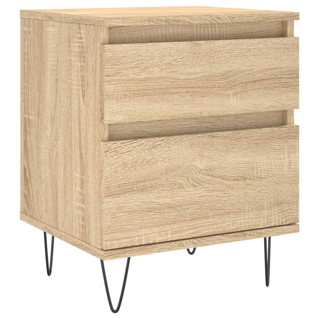 Sängbord 2 st sonoma-ek 40x35x50 cm konstruerat trä
