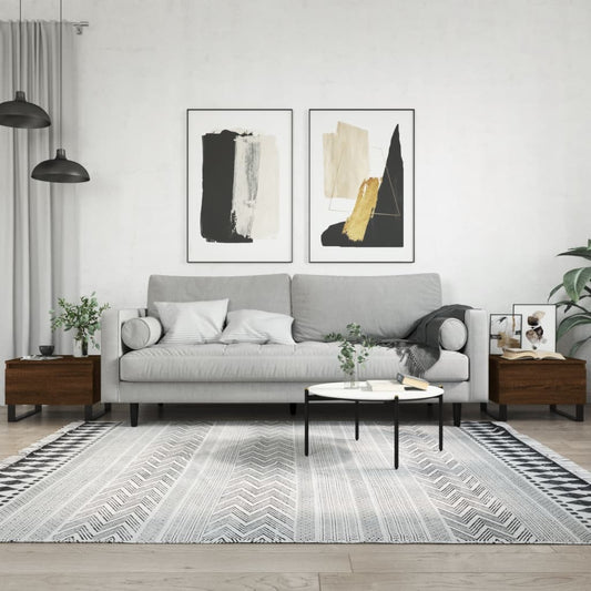 Soffbord Brun Ek 2 st 50x46x35 cm